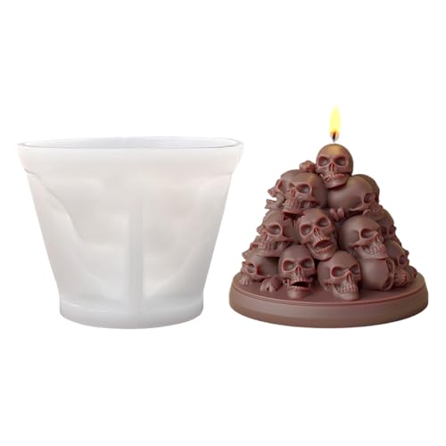 Halloween Totenkopf Kerzenform, Halloween Silikonformen Gießformen, Silikon Gießform für Kerzenhalter Kerzenformen Zum Gießen für die Kerzenherstellung, Epoxidharz, handgefertigte Aromatherapie, Kerze von YRTUOP