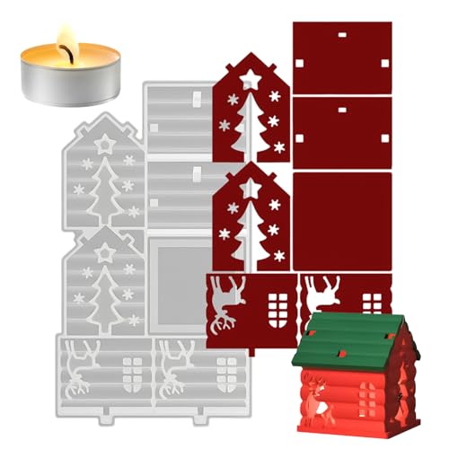 Silikonformen Gießformen Weihnachten Häuser, Silikonform Haus Für Kerzenhalter Kerzenformen Zum Gießen Giessformen Deko Epoxidharz Formen Für Kerzenhalter Handwerk von YRTUOP