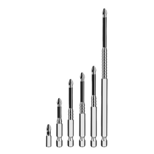 YRTUOP Hochmagnetischer Schraubendreher Bohrersatz,6-teilig für Elektroschrauber - Stoßfeste Magnetbohrer für Bauarbeiten Holzarbeiten Sanitärinstallation Automobil Möbelreparatur von YRTUOP