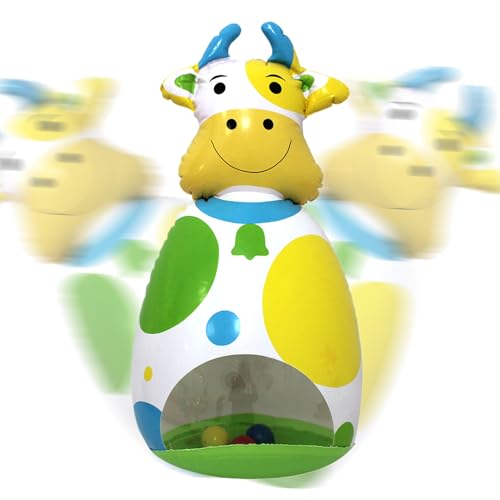 YRTUOP Kuh Spielzeug Für Kinder | Aufblasbare Kuh Wackelfigur Mit Glocke - Bauernhof Tier Für Kinderzimmer Haus Garten Reise Spielzeit YRTUOP Kuh Spielzeug Für Kinder | Aufblasbare Kuh Wackelfigur Mit Glocke - Bauernhof Tier Für Kinderzimmer Haus Garten Reise Spielzeit von YRTUOP