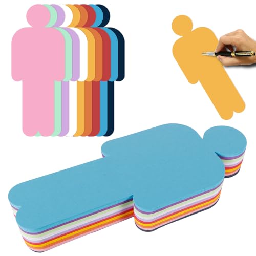 200 Stück Bunt Moderationskarten Set - 10 Farben Mensch Präsentationskarten Set, Metaplankarten Mensch für Büro Schule Präsentation und Moderation, Vortrag, 20x8cm von YRsorn