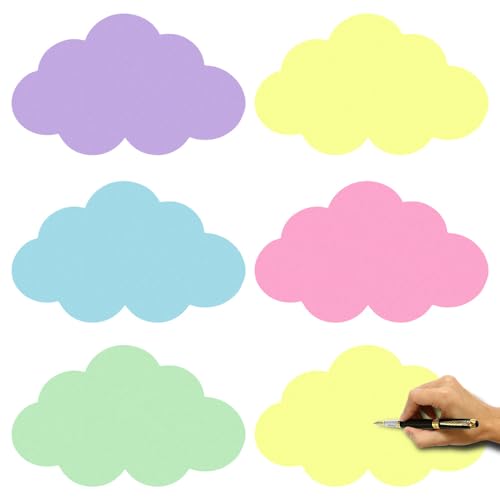 50 Stück Bunt Wolken Moderationskarten Set - 5 Farben Präsentationskarten Moderationskoffer für Büro Lehrerbedarf, Schule Präsentation Vortrag, 14x23cm von YRsorn
