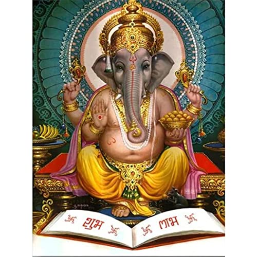 YSCOLOR Diamant Painting Diamant Malerei India Hindu Elefant Full Round Drill Embroidery Kit Diamond Dots Gifts 30x40cm von YSCOLOR