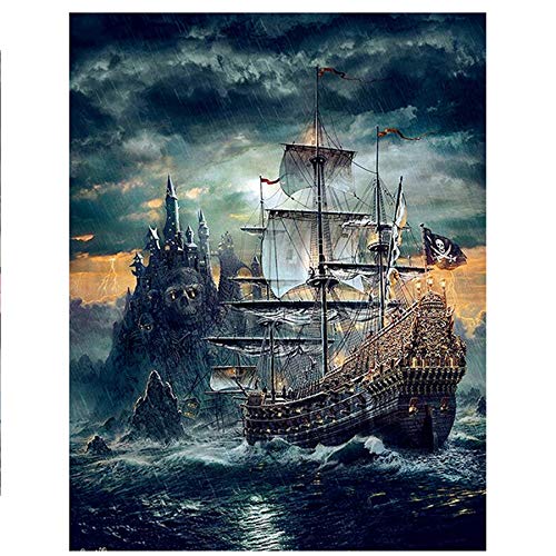 YSCOLOR Diamant Painting Diamant Stickerei Kristall Volle Runde Dekorative Kreuzstich Schädel Schiff Fluch der Karibik DIY Diamant Malerei 30X40cm YSCOLOR Diamant Painting Diamant Stickerei Kristall Volle Runde Dekorative Kreuzstich Schädel Schiff Fluch der Karibik DIY Diamant Malerei 30X40cm von YSCOLOR