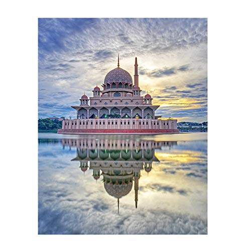 YSCOLOR Diamant Painting Islam Muslimischen Moschee Religion 5D DIY Diamant Malerei Voll Eingefügt Kreuzstich Von Diamanten Stickerei Mosaik Für Dekor 30X40Cm von YSCOLOR