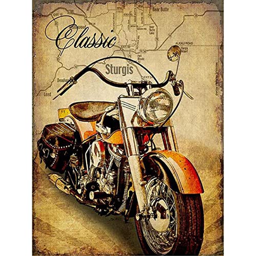 YSCOLOR Diamond Painting 5D Diamant Mosaik Diamant Malerei Kit Kreuzstich Motorrad Diamant Stickerei Komplette Runde Bohrer Weihnachtsdekoration Geschenke 30 x 40 cm von YSCOLOR