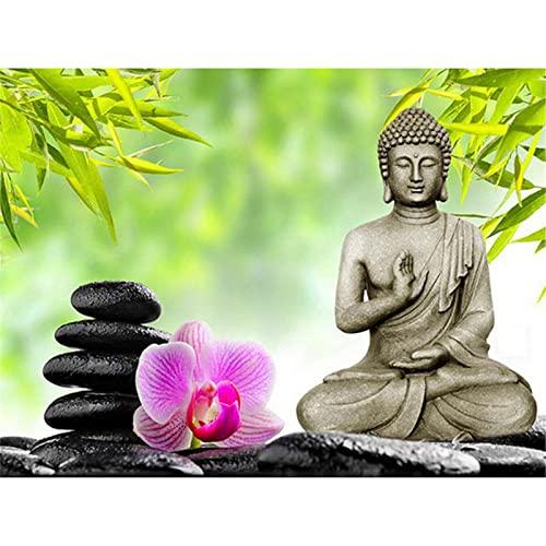 YSCOLOR Diamond Painting DIY Diamant Stickerei Buddha Zen Leben 5D Diamant Malerei Buddha Kreuzstich 3D Diamant Mosaik Weihnachtsdekoration Kunstgeschenk 30 x 40 cm von YSCOLOR