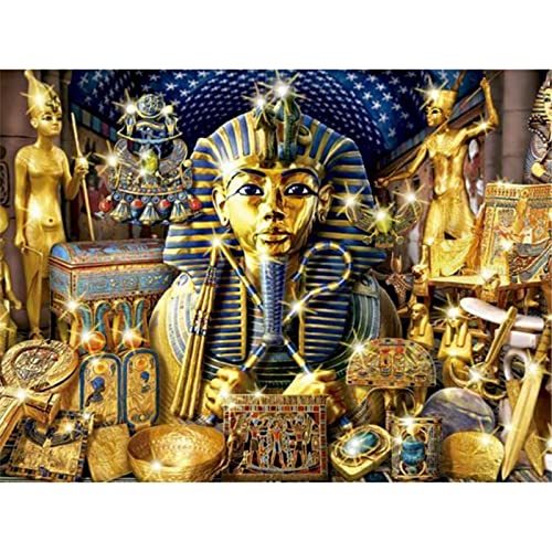 YSCOLOR Diamond Painting rund 5D DIY Diamant Stickerei Schätze der Diamanten Malerei Ägypten Kreuzstich Strass Mosaik Dekoration 30 x 40 cm von YSCOLOR