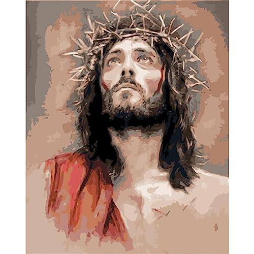 YSCOLOR Malen Nach Zahlen Für Erwachsene Jesus Christus Diy Ölgemälde Digitales Malen Nach Zahlen Kits Auf Leinwand Dekoration Geschenk 40X50cm von YSCOLOR