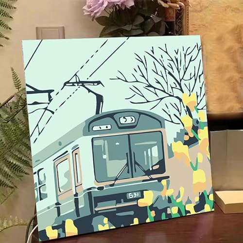 YSCOLOR Malen Nach Zahlen Sets Zug Und Gelbe Blumen Diy Skurrile Kunst Bezaubernde Eisenbahnansicht Für Kinder Und Anfänger Inklusive Innenrahmen 20X20 cm YSCOLOR Malen Nach Zahlen Sets Zug Und Gelbe Blumen Diy Skurrile Kunst Bezaubernde Eisenbahnansicht Für Kinder Und Anfänger Inklusive Innenrahmen 20X20 cm von YSCOLOR