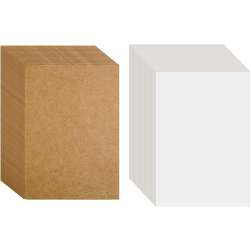 YSDMY 100 Stück A6 Kraftpapier 14.5 x 9.5 cm Kraftkarton zum Drucken 350g/m² Blanko Karten postkarten Karteikarten Papier Karten für DIY Kreative Bastelprojekte (Braun/weiß) von YSDMY