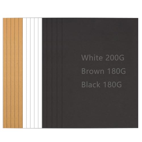 YSDMY 60Stück Postkarten Blanko A4 Kraftpapier 21 x 29,7 cm Kraftkarton zum Drucken 180-200g/m² Blanko Karten Postkarten Karteikarten Papier Karten für DIY Kreative Bastelprojekte (Schwarz/Weiß/Braun) von YSDMY