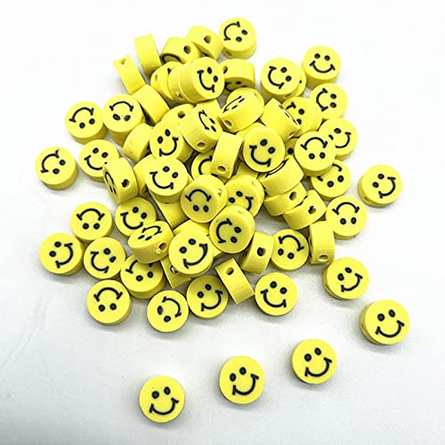 YSDSS 30 Stück 10 mm gelbe Smiley-Perlen Polymer Clay Spacer Lose Perlen für die Schmuckherstellung DIY Armbandzubehör YSDSS 30 Stück 10 mm gelbe Smiley-Perlen Polymer Clay Spacer Lose Perlen für die Schmuckherstellung DIY Armbandzubehör von YSDSS