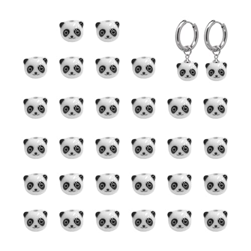 30 Panda-Kopf-Holzperlen, niedliche Tier-Halskettenperlen, Kinderschmuckzubehör, Cartoon-Tier-Holzperlen, geeignet für Kinder, Jugendliche und Geschenke, die modische Persönlichkeit anstreben (30 mm) von YSDYY