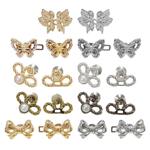 YSDYY 10 Stücke Schmetterlingsblütenschnalle, Verstellbare Metallschnalle, Accessoires Für Taillenstraffing, Abnehmbare Taillenklammern, Kleidungszubehör. von YSDYY