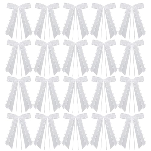 YSDYY 20 Stücke Weißer Liebesgaze, Einfache Und Modische Hochzeitsauto Gaze, Klassischer Multifunktionsbogen, Hochzeitsfeierauto-Schmuckdekoration. YSDYY 20 Stücke Weißer Liebesgaze, Einfache Und Modische Hochzeitsauto Gaze, Klassischer Multifunktionsbogen, Hochzeitsfeierauto-Schmuckdekoration. von YSDYY