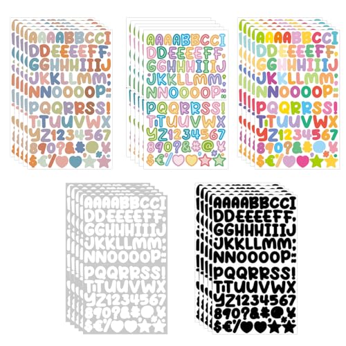 YSDYY 25 Englische Buchstabenaufkleber, DIY-Nummer Symbol Aufkleber, Cartoon Dekorative Etiketten, Süße Geschenkbox-Aufkleber, Multifunktionshandbuchzubehör. von YSDYY