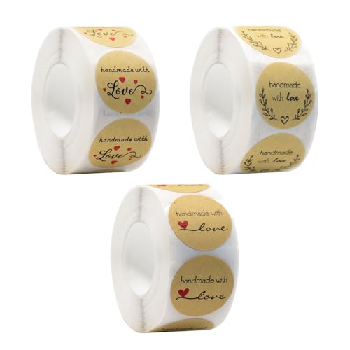 YSDYY 3 Brötchen Kraftpapier Runde Aufkleber, Handgefertigte Dankes -Tags, Geschenkverpackungsmittel, Retro -Style -Versiegelungsaufkleber, Verpackung Dekorativer Aufkleber. YSDYY 3 Brötchen Kraftpapier Runde Aufkleber, Handgefertigte Dankes -Tags, Geschenkverpackungsmittel, Retro -Style -Versiegelungsaufkleber, Verpackung Dekorativer Aufkleber. von YSDYY