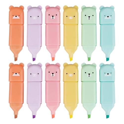 12-Teiliges Mini-Textmarker-Set, Niedliche Textmarker Für Kinder, Mehrfarbige Fluoreszierende Marker, Schreibwaren-Set Für Schüler, Geeignet Für Büro, Schule 12-Teiliges Mini-Textmarker-Set, Niedliche Textmarker Für Kinder, Mehrfarbige Fluoreszierende Marker, Schreibwaren-Set Für Schüler, Geeignet Für Büro, Schule von YSJCHEBS
