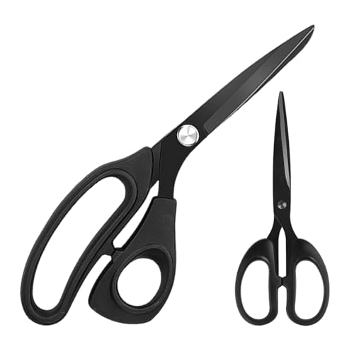 2 Stück Schwarze Schere, Edelstahlschere, Nähwerkzeuge, Kleiderschere, Schneiderschere, Multitool von YSJCHEBS