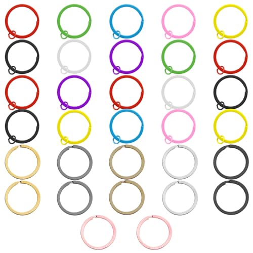 20 Stück Bunte Flache Ringe, 12 Stück Metallringe, Bunte Schlüsselanhänger, Schlüsselanhängerringe, Ring-Schlüsselanhänger, Bunte Runde Ring-Schlüsselanhänger, Flache Metall-Schlüsselanhänger 20 Stück Bunte Flache Ringe, 12 Stück Metallringe, Bunte Schlüsselanhänger, Schlüsselanhängerringe, Ring-Schlüsselanhänger, Bunte Runde Ring-Schlüsselanhänger, Flache Metall-Schlüsselanhänger von YSJCHEBS