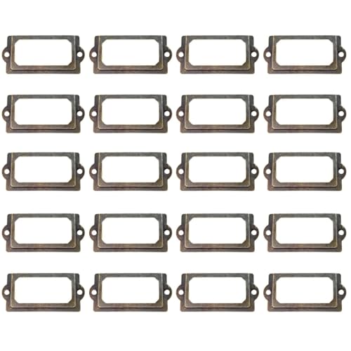 20 Stück Schranktür-Etikettenhalter Mit Schrauben, Metall-Etikettenhalter, Retro-Etikettenhalter, Geeignet Für Schränke, Schubladen, Aufbewahrungsboxen von YSJCHEBS