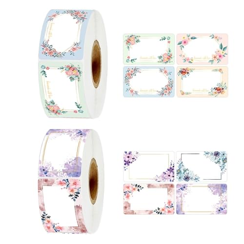 500 Blatt Florale Etikettenaufkleber, Rechteckige Florale Randetiketten, Beschreibbare Selbstklebende Etiketten, Selbstklebende Marmeladenetiketten, Lebensmitteletikettenaufkleber 500 Blatt Florale Etikettenaufkleber, Rechteckige Florale Randetiketten, Beschreibbare Selbstklebende Etiketten, Selbstklebende Marmeladenetiketten, Lebensmitteletikettenaufkleber von YSJCHEBS