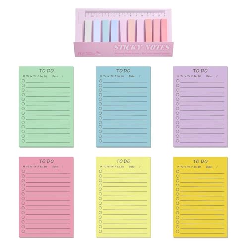 6 Bunte Haftnotizen, 1 Indexaufkleber, Handgeschriebene Selbstklebende Haftnotizen, Bunt Linierte Haftnotizen, Memo-Haftnotizen, Schreibwaren Für Das Schulbüro 6 Bunte Haftnotizen, 1 Indexaufkleber, Handgeschriebene Selbstklebende Haftnotizen, Bunt Linierte Haftnotizen, Memo-Haftnotizen, Schreibwaren Für Das Schulbüro von YSJCHEBS
