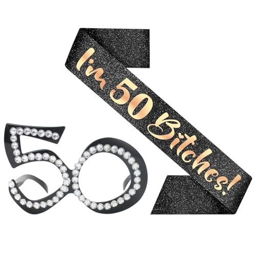YSJCHEBS 1 Stück 50. Brille, 1 Stück 50. Zeremoniengürtel, Neuartige Sonnenbrille, 50. Geburtstagsbrille, 50. Geburtstagsfeierbrille, Geburtstagsfeierbrille YSJCHEBS 1 Stück 50. Brille, 1 Stück 50. Zeremoniengürtel, Neuartige Sonnenbrille, 50. Geburtstagsbrille, 50. Geburtstagsfeierbrille, Geburtstagsfeierbrille von YSJCHEBS