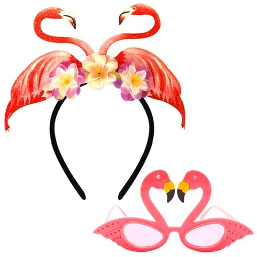 YSJCHEBS 1 Stück Flamingo-Brille Und 1 Stück Flamingo-Stirnband, Dekorative Brille, Lustige Kopfbedeckung, Party-Kopfbedeckung, Kreative Kopfbedeckung, Cosplay-Zubehör YSJCHEBS 1 Stück Flamingo-Brille Und 1 Stück Flamingo-Stirnband, Dekorative Brille, Lustige Kopfbedeckung, Party-Kopfbedeckung, Kreative Kopfbedeckung, Cosplay-Zubehör von YSJCHEBS