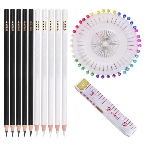 YSJCHEBS 10 Stück Schneiderkreide, 1 Satz Positionierungsstifte, 1 Stück Schneiderlineal, Nähkreide, Stoffmarker, Marker, Schneiderset YSJCHEBS 10 Stück Schneiderkreide, 1 Satz Positionierungsstifte, 1 Stück Schneiderlineal, Nähkreide, Stoffmarker, Marker, Schneiderset von YSJCHEBS