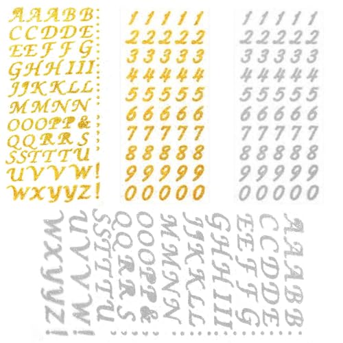 YSJCHEBS 2 Buchstabenaufkleber Aus Goldpulver, 2 Zahlenaufkleber, Silberne Buchstabenaufkleber, Glitzernde Buchstabenaufkleber, Buchstabenaufkleber Für Scrapbooking Silber YSJCHEBS 2 Buchstabenaufkleber Aus Goldpulver, 2 Zahlenaufkleber, Silberne Buchstabenaufkleber, Glitzernde Buchstabenaufkleber, Buchstabenaufkleber Für Scrapbooking Silber von YSJCHEBS