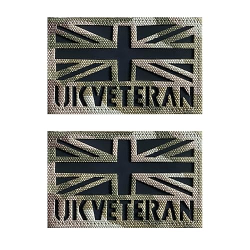 YSJCHEBS 2 Stück Britische Logo-Aufnäher, Union Jack-Stoffaufnäher, Britische Veteranen-Gestickte Aufnäher, Britische Wappendekoration, Kleidungsdekoration von YSJCHEBS