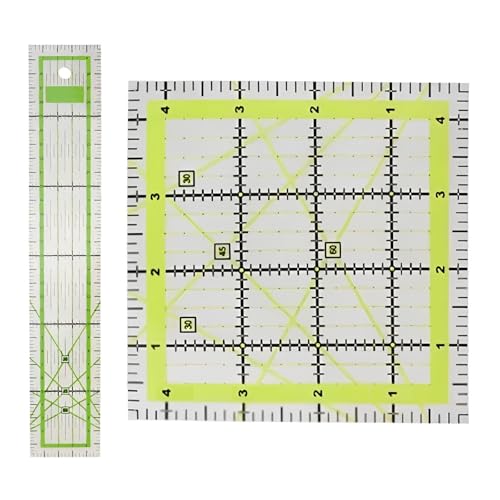 YSJCHEBS 2 Stück Nählineal, Acryl-Patchwork-Lineal, Nähzubehör, Nähmesswerkzeuge, Schneiderlineal von YSJCHEBS