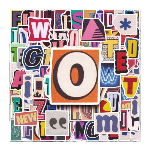 YSJCHEBS 200 Alphabet-Aufkleber, Alphabet-Graffiti-Aufkleber, Retro-Deko-Aufkleber, Geeignet Für Gepäck, Gitarren, Notizbücher von YSJCHEBS