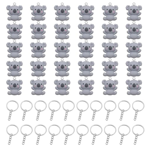 YSJCHEBS 30 Stück Koala-Anhänger, 20 Stück Schlüsselanhänger, Koala-Schlüsselanhänger, Harz-Koalas, Taschenanhänger-Dekoration, DIY-Schmuckzubehör YSJCHEBS 30 Stück Koala-Anhänger, 20 Stück Schlüsselanhänger, Koala-Schlüsselanhänger, Harz-Koalas, Taschenanhänger-Dekoration, DIY-Schmuckzubehör von YSJCHEBS