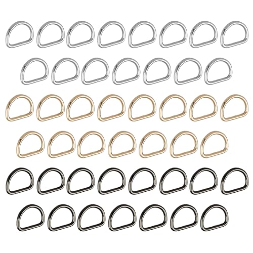 YSJCHEBS 45 Stück D-Ring-Knöpfe, D-Ringe, Bastelzubehör Aus Metall, Halbring-D-Ringe, Metall-D-Ring-Knöpfe, Halbrunde D-Ringe YSJCHEBS 45 Stück D-Ring-Knöpfe, D-Ringe, Bastelzubehör Aus Metall, Halbring-D-Ringe, Metall-D-Ring-Knöpfe, Halbrunde D-Ringe von YSJCHEBS