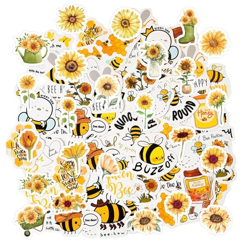 YSJCHEBS 92 Bienen-Sonnenblumen-Aufkleber, Niedliche Glasaufkleber Im Bienen-Stil, Bienen-Fensteraufkleber, Kleine Aufkleber Für Teenager YSJCHEBS 92 Bienen-Sonnenblumen-Aufkleber, Niedliche Glasaufkleber Im Bienen-Stil, Bienen-Fensteraufkleber, Kleine Aufkleber Für Teenager von YSJCHEBS