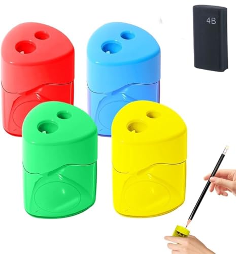 2025 Neu Anspitzer mit Behälter Klein, Bleistiftspitzer Dosenspitzer Dicke und dünne Stifte für Schule Büro, 4 Farben (8pcs) von YSKMHQ