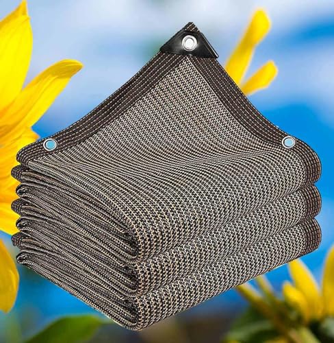 Pergola Schattenplane, rechteckige Abdeckung aus atmungsaktivem Netzstoff, Sonnenschutz, Wärmedämmung, Pergola, Sichtschutznetz, Braun, 2 x 4 m von YSPP
