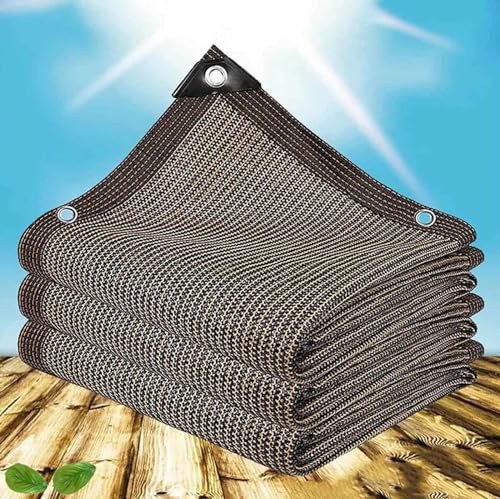 Sonnensegel, 3 m x 3 m, 3 m x 4 m, 2 m x 2 m, Netzstoff, Anti-Aging-Schattenplane, atmungsaktiv, Schattennetz, Abdeckungen für Garten, Gewächshaus, Terrassen, Sichtschutznetz, Braun, 2 x 5 m von YSPP