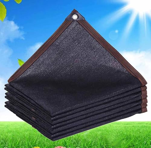 Sonnensegel, 3 m x 3 m, 3 m x 4 m, 2 m x 2 m, Netzstoff, winddicht, Anti-Aging, Schattenplane, atmungsaktiv, für Garten, Pergola, Pflanze, Balkon, Hof, Schwarz, 5 x 6 m von YSPP