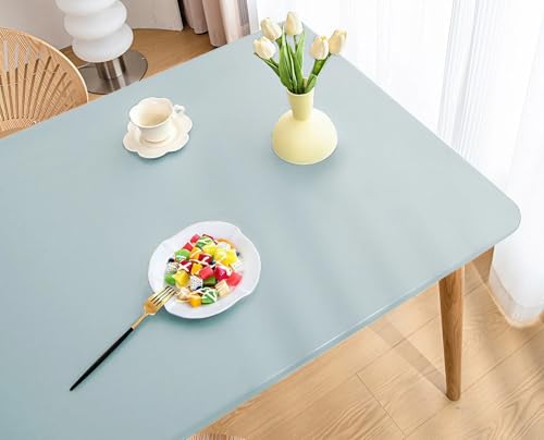 Tischdecke mit Gummizug Rechteckig Wasserdicht Elastische, Spanntischdecke Ölbeständig Weich, PU Tischdecke für Küche Indoor Outdoor Picknick Camping(Blue,70 x 130 cm) von YSPZDQ