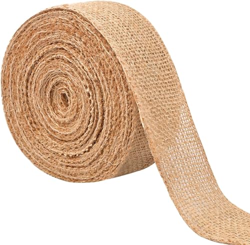 YSTrillion Juteband Sackleinen Band 10M*4CM Natürliche Sackleinen Juteband,Jute Ribbon Rolls Vintage Geschenkband für DIY Handwerk,Hochzeitdeko,Geschenkverpackung von YSTrillion