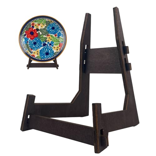 YSWOMOSKD 2-Pack 8-Zoll-Ausstellungsständer, hölzerne Staffelei-Ständer-Plattenständer für Anzeige dekorative Bilderrahmen-Ständer, Plattenhalter-Ausstellungsständer(8inch-2pcs) von YSWOMOSKD