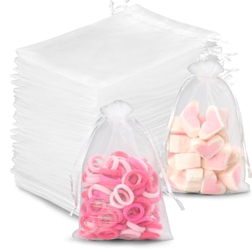 YSWOVUO 100 Stück Organzasäckchen 10x15cm, Weiß Organzabeutel mit Kordelzug, Organza Säckchen zum Befüllen als Hochzeit Bonbonsbeutel, Schmuckbeutel, Garten Schutzbeutel, Geschenkbeutel YSWOVUO 100 Stück Organzasäckchen 10x15cm, Weiß Organzabeutel mit Kordelzug, Organza Säckchen zum Befüllen als Hochzeit Bonbonsbeutel, Schmuckbeutel, Garten Schutzbeutel, Geschenkbeutel von YSWOVUO