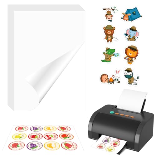 YSWOVUO 30 Blatt Klebepapier A4 Bedruckbar, Vinylfolie Sticker Papier Selbstklebende, Aufkleberfolie Druckerpapier Wasserfest, Kompatibel mit Tintenstrahl und Laserdrucker von YSWOVUO