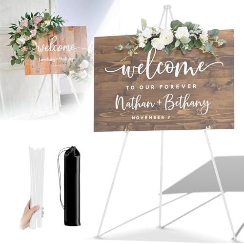 YSWOVUO Staffelei Hochzeit, 160cm Portable Künstler Staffelei Stand, Verstellbares Stativ Tisch Kunst Leinwand Malerei Display für Hochzeit Poster Innen Außen, Weiß YSWOVUO Staffelei Hochzeit, 160cm Portable Künstler Staffelei Stand, Verstellbares Stativ Tisch Kunst Leinwand Malerei Display für Hochzeit Poster Innen Außen, Weiß von YSWOVUO