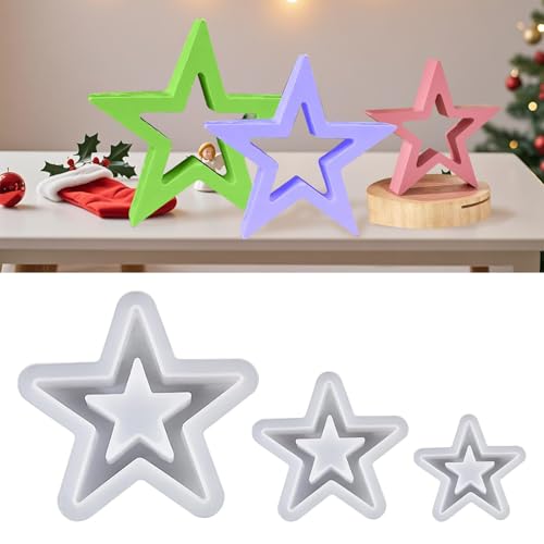 silikonformen gießformen sterne, 3 Stück silikonform sterne, gießformen silikon weihnachten Kerzenhalter von YSYZM