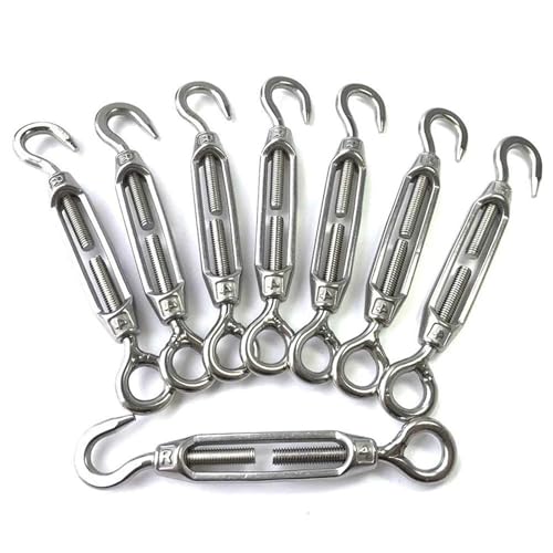 YTBHSHXZ, 3-teiliger Drahtspanner Edelstahl M4 Haken & Öse(8pcs M4 00) von YTBHSHXZ